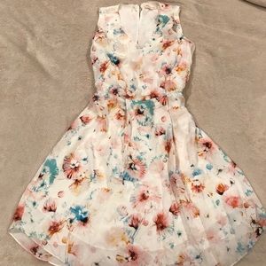 White colorful floral dress. Size 8 Rebecca Taylor